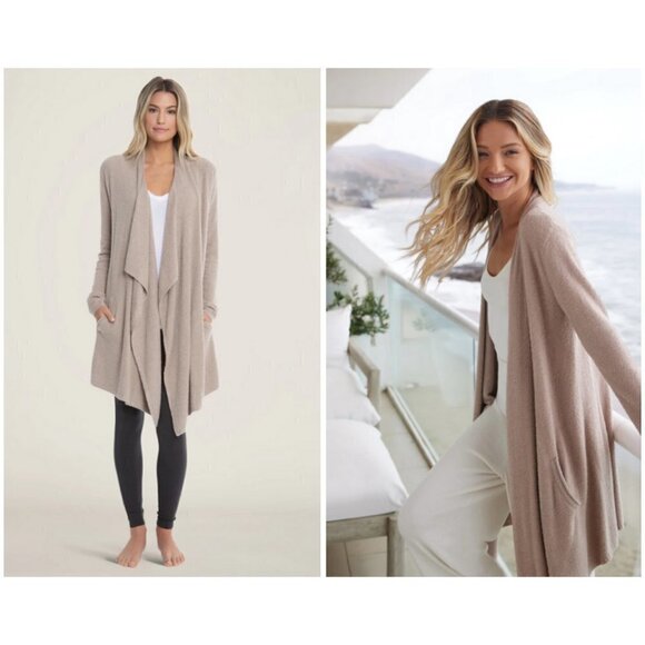 💕BAREFOOT DREAMS💕 CozyChic Lite Island Wrap ~ Taupe L/XL NWT